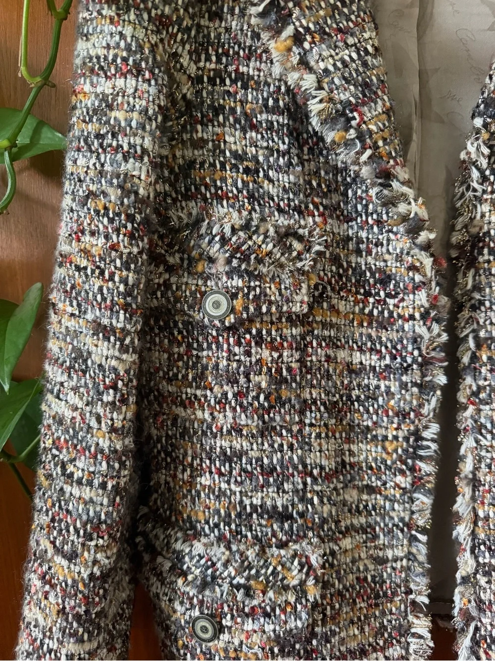 CHANEL Multicolor Tweed Jacket - Women's Classic Frayed Hem